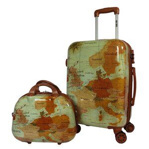 World Traveler Europe 2-Piece Hardside Polycarbonate Carry-On Luggage Set